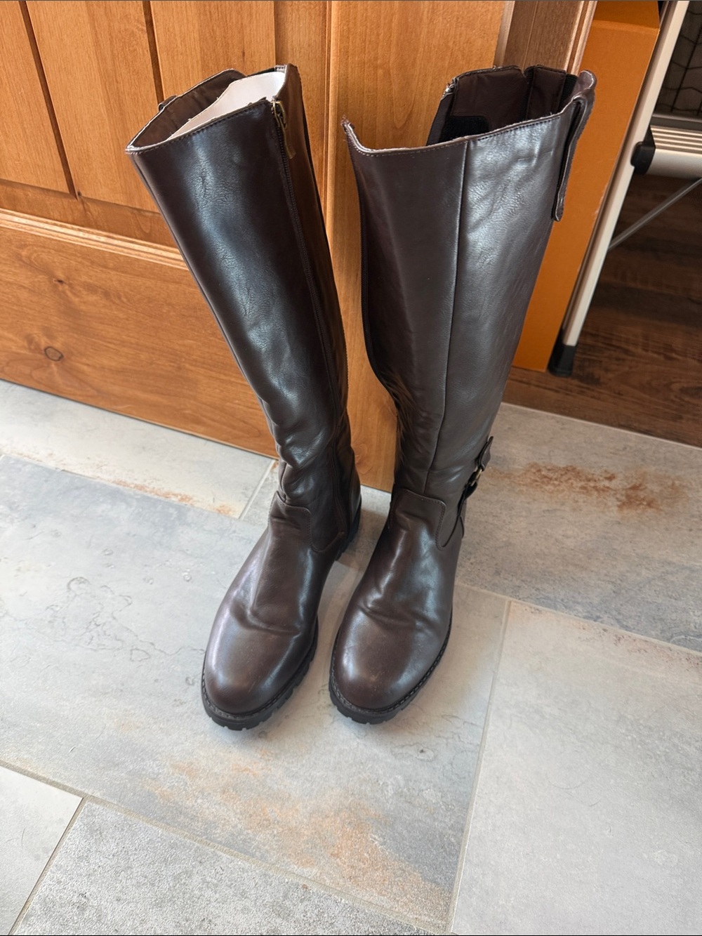 Women’s Tall Brown Leather Riding Boots